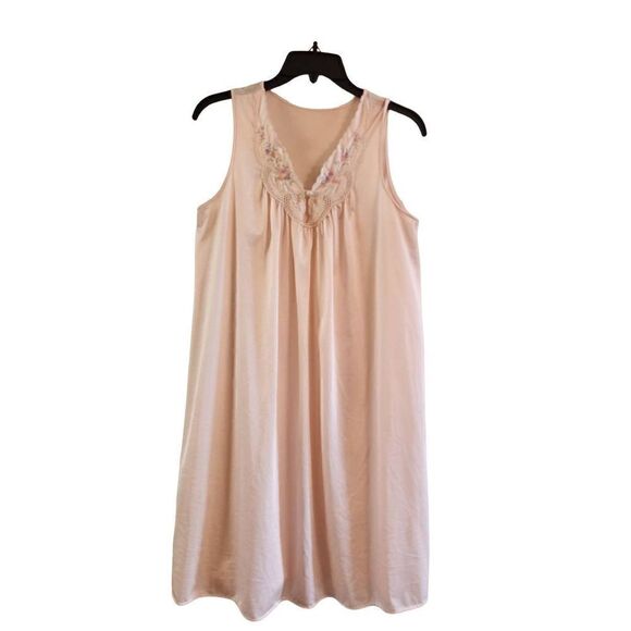 Vintage Lorraine nightgown and robe size small peach pink Rev2 Chemise - Picture 3 of 15